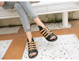 PROVA PERFETTO HUFFO ROMAN OPEN TOE FLAT SOLE LEATHER SANDALS - boopdo