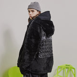 MADE BY SHOW RICH ABOW LIFE CARDIGAN FLUFFY BLACK HOODIE JACKET - boopdo
