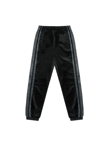 VORTEX BONSEYA BTW CASHEW FLOWER STRIPED VELVET TRACKPANTS - boopdo