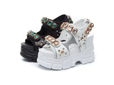 BARROD AZTREK HYBRID LEATHER WEDGED PLATFORM SANDALS - boopdo