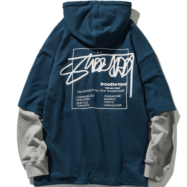 ALPOLZA STORT ROYD GRAFFITI TWO PIECE PULLOVER HOODIE - boopdo