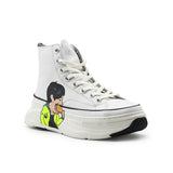 NADMIL DESIGN HIGH TOP GRAPHIC PRINT TRAINERS WITH CHUNKY SOLE - boopdo