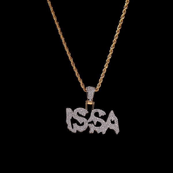 ISSA BROOZIE ELECTROPLATED ZIRCON NECKLACE IN GOLD - boopdo