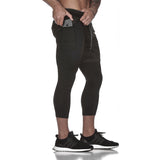 MUSCLE FITNESS BROTHERS TWO IN ONE PIECE SHORT WITH LEGGING - boopdo