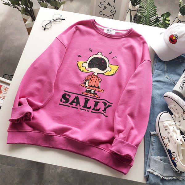 BOOPDO DESIGN SALLY OVERSIZED SWEATSHIRT IN ROSE - boopdo