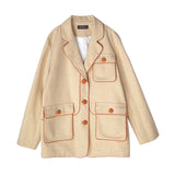 8GIRLS DESIGN OVERSIZED BLAZER WITH CONTRAST BUTTON FASTENING - boopdo