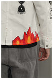 TYAKASHI ALL OVER PRINT DENIM JACKET IN WHITE - boopdo