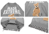 DART HATER EXTREME LAZY BEAR PRINT CREW NECK SWEATERS - boopdo