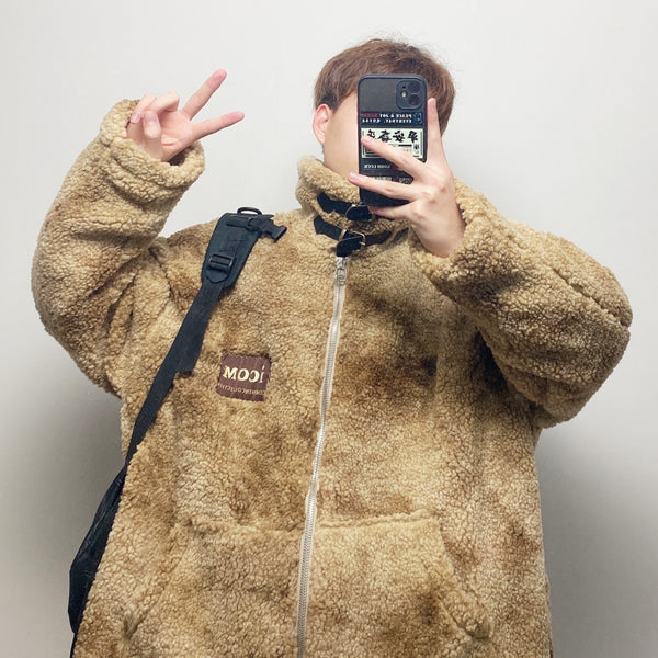 COMU GANJA KOREAN URBAN STYLE WOOLEN THICK JACKET - boopdo