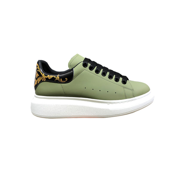 ALISANDRO GRAMMY CHUNKY SOLE LEATHER UNISEX CASUAL SNEAKER IN GREEN