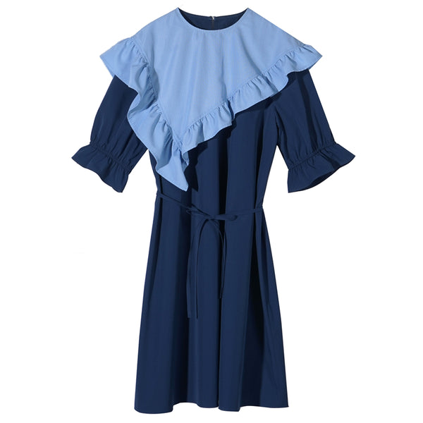 8GIRLS FRILL NECK DETAIL SMOCK DRESS - boopdo