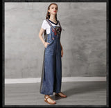 ARTKA KYRA KEER ETHNIC NORDIC STYLE WIDE LEG JUMPSUIT WITH SUSPENDER - boopdo