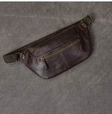 TWENTY FOUR STREET LAYER COWHIDE LEATHER DUAL USE CHEST MESSENGER BAG - boopdo