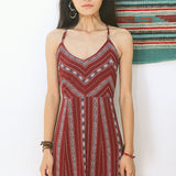 SINCE THEN LACE UP BACK MAXI BEACH DRESS IN SCARF PRINT - boopdo