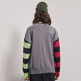 SHOW RICH DESIGNED BY ABOW LIFE CREW NECK SWEATER IN MULTI COLOR - boopdo