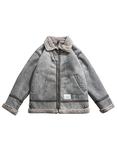 GANJA DUMPOLA FLEECE COLLAR VELVET JACKET - boopdo