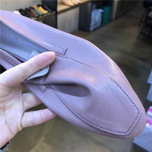LUXE SEVEN DESIGN SOFT LEATHER FLAT SHOES - boopdo
