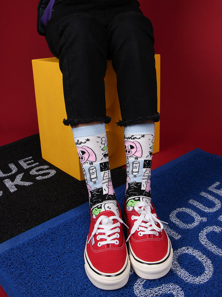 ZWILL UNIQUE SOCKS JAPANESE CARTOON CUTE RICH PIG COTTON SOCK - boopdo