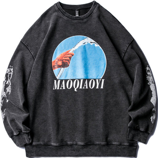 MAOQIAOYI DRAGON RETRO OLD FASHION CREW NECK SWEATSHIRT - boopdo
