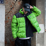 NFWYS FIZOLA HOLOGRAPHIC HIGH NECK BOMBER JACKET IN GREEN CAMO - boopdo