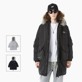 SWAGGER SHOTE MID LENGTH FAUX FUR COLLAR HOODED JACKET - boopdo