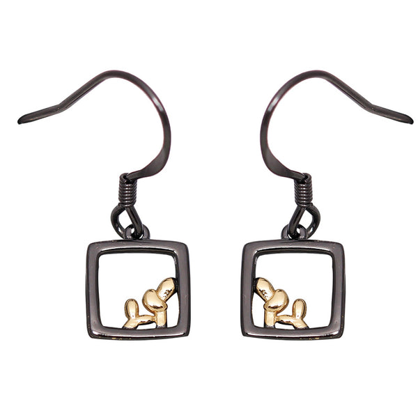 SILVER OF LIFE 925 PULL TROUGH EARRINGS WITH RECTANGULAR DROP - boopdo