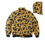GOLD CHAIN LEAFS DREAM OF WEST COAST THICK BOMBER JACKET - boopdo