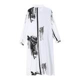 STELLA MARINA COLLEZIONE RETRO DESIGN MID LENGHT BLACK AND WHITE DRESS - boopdo