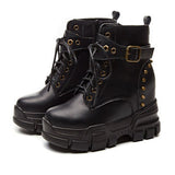 ROOSEVELT MARTIN ALLISON CHUNKY PLATFORM BUCKLE BOOTS WITH RIVETS - boopdo