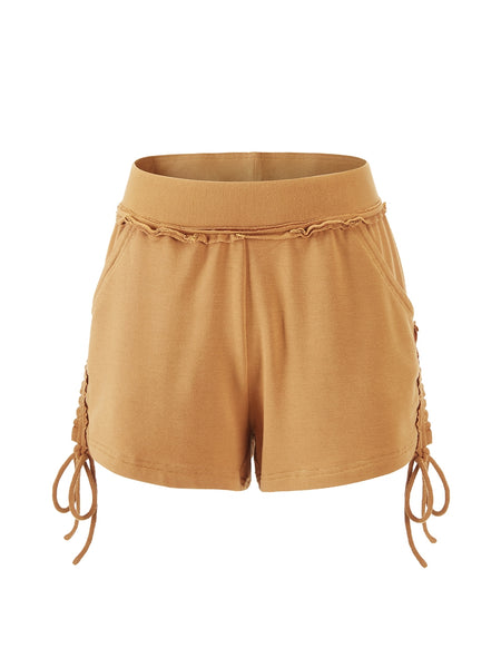 LANIKAR RUNNING SHORTS WITH LACE UP SIDE - boopdo
