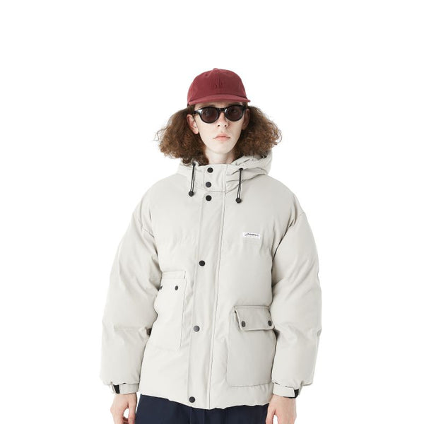 IVORY SWAGGER WOSHIHEC MULTI POCKET STREET CLOTHING HOODED JACKET - boopdo