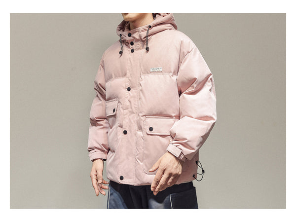 IVORY SWAGGER WOSHIHEC MULTI POCKET STREET CLOTHING HOODED JACKET - boopdo