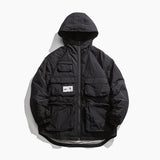 ROKXIE RHOPIC MARTENDE MID LENGTH COTTON HOODED JACKET - boopdo