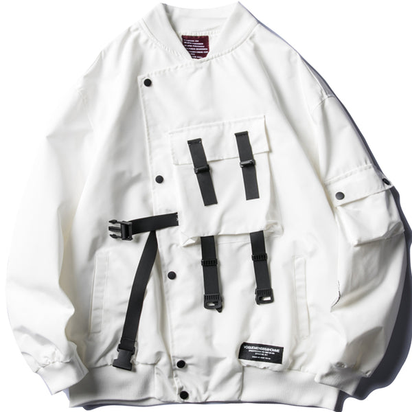 VIGOLAMO OBLIQUE HIGH NECK BASEBALL WINDBREAKER JACKET - boopdo