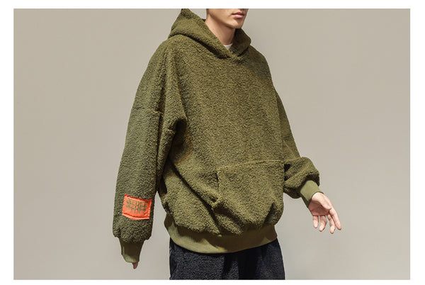 ZAHARA ZADLIE FAUX FUR HOODIE PULLOVER WITH KANGAROO POCKET - boopdo