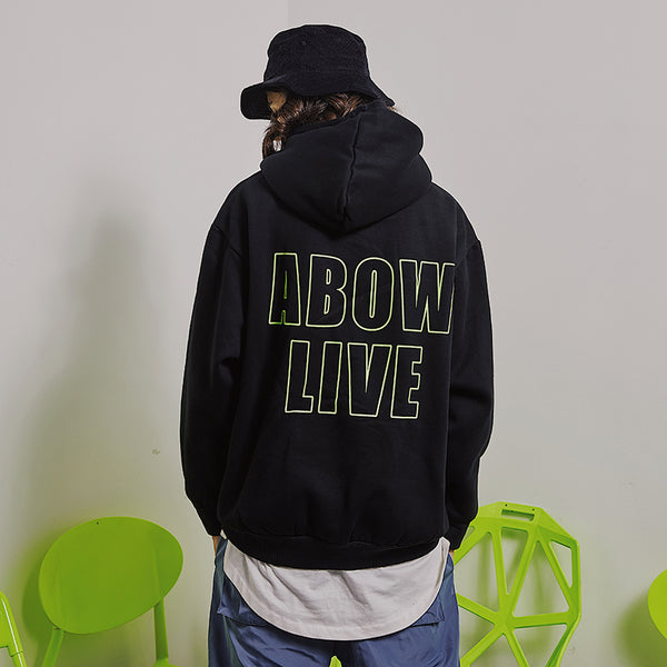MASK FACE PRINT MADE BY ABOW LIFE BLACK HOODIE PULLOVER SWEATSHIRT - boopdo