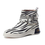 DUREO PORTE MARTIN BACK ZIP BOOTIES IN ZEBRA - boopdo