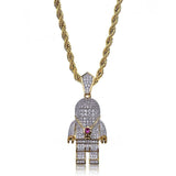 ISSA BROOZIE ROBOT ASTRONAUT CHAIN NECKLACE IN GOLD - boopdo