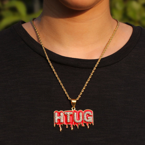 POOYO HTUG STAINLESS STEEL HIPSTER HIP HOP JEWELRY DIAMOND NECKLACE - boopdo