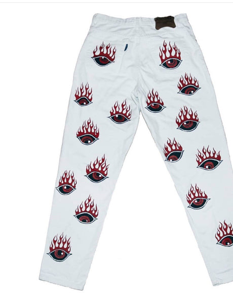 OBITUAR TOKYO ZOMBIE FLAME GRAFFITI CASUAL SWEATPANTS - boopdo