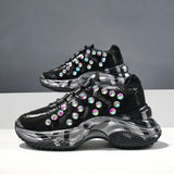 OPXO DRULO GRAFFITI CHUNKY SOLE CASUAL SNEAKER WITH RHINESTONES - boopdo