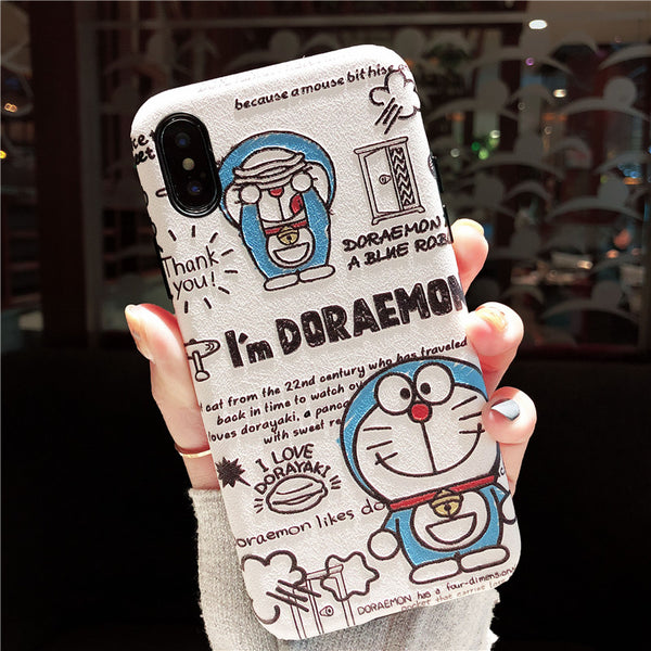LETS EXPLOSRE A NEW WORLD IN SPACE DORAE CARTOON EMBOSSED IPHONE COVER - boopdo
