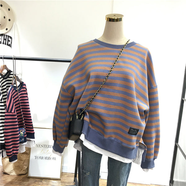 SIMDA DOUBLE LAYER SWEATSHIRT IN STRIPE - boopdo