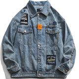 BRUGI BROOKLYN SPORT DIVISION DENIM JEAN JACKET IN NAVY - boopdo