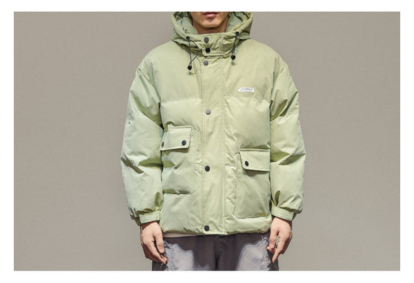 IVORY SWAGGER WOSHIHEC MULTI POCKET STREET CLOTHING HOODED JACKET - boopdo