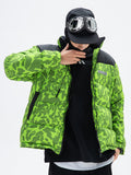 NFWYS FIZOLA HOLOGRAPHIC HIGH NECK BOMBER JACKET IN GREEN CAMO - boopdo