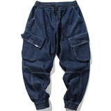 ZAWELL ROYDA MIHDAJ DENIM JEAN CASUAL TRACK PANTS - boopdo