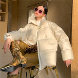 8GIRLS DESIGN OVERSIZED PUFFER JACKET IN CREAM - boopdo