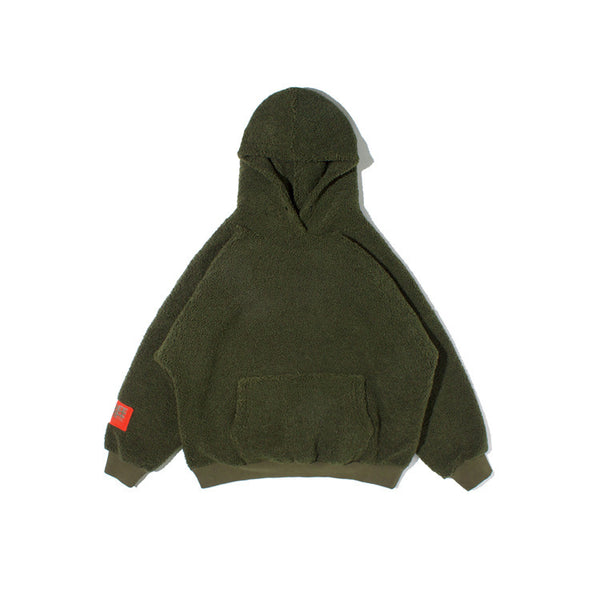 ZAHARA ZADLIE FAUX FUR HOODIE PULLOVER WITH KANGAROO POCKET - boopdo