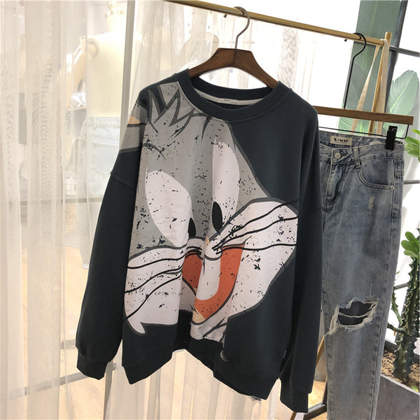 SIMDA LARGE BUGS BUNNY PRINT SWEATSHIRT - boopdo